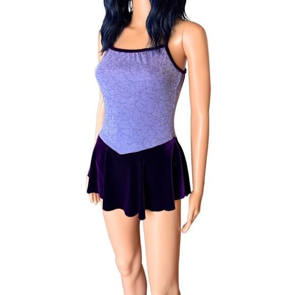 Mondor By Rebel Velvet Figure Skating Ice Dress Costume Leotard - Picture 4 of 6